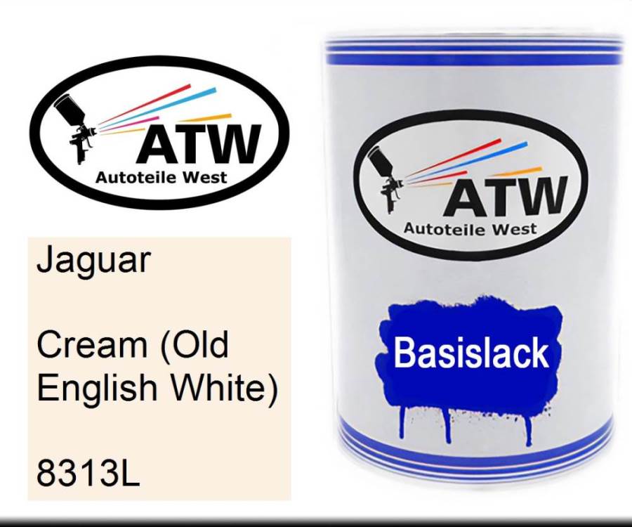 Jaguar, Cream (Old English White), 8313L: 500ml Lackdose, von ATW Autoteile West.